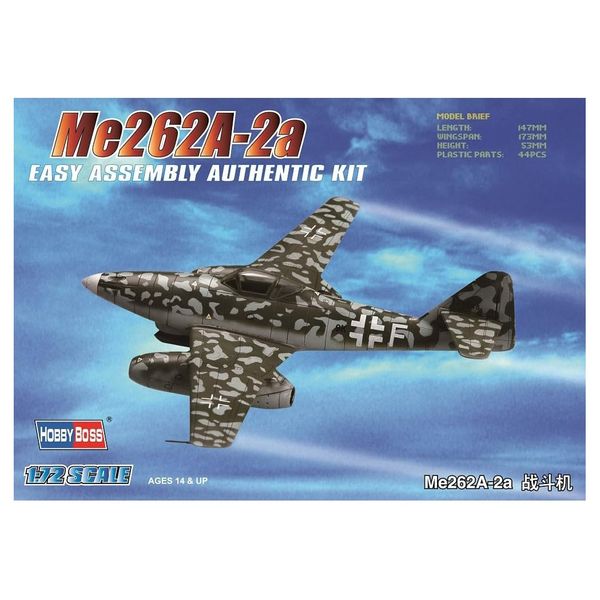 Hobbyboss 1:72 Scale Me262 A-2A Diecast Model Kit, 14.7 x 17.6 x 4.9 centimetres