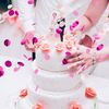 Just Married Table Confetti - Biodegradable, Multicolour Hot Pink, White, Silver Star & Moon Shapes