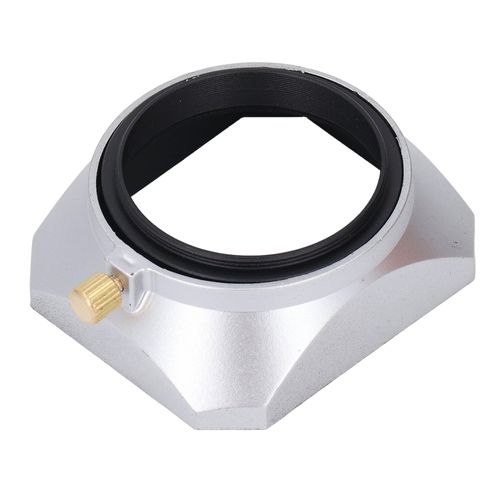 46mm Lens Hood, Aluminum Alloy Square Retro Lens Shade with Matte Finish for Digital Camera Mirrorless Camera Silver, Prevent Suitable for 25mm Focus Length or More