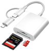 [Apple MFi Certified] SD Card Reader for iPhone iPad, Lightning USB C SD Card Reader for MicroSD/SD, 2 in 1 SD/TF Camera Card Viewer Memory Card Reader for iPhone/iPad/Macbook/Android Samsung/Camera