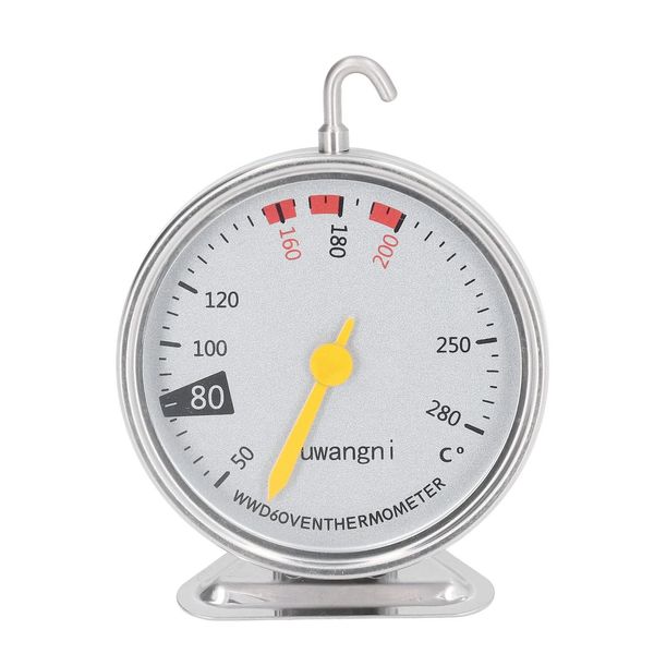 Oven Thermometer, Stainless Steel Barbecue Thermometer, Kitchen Thermometer, Oven Temperature Gauge for Home, Kitchen, Cooking(Silver)