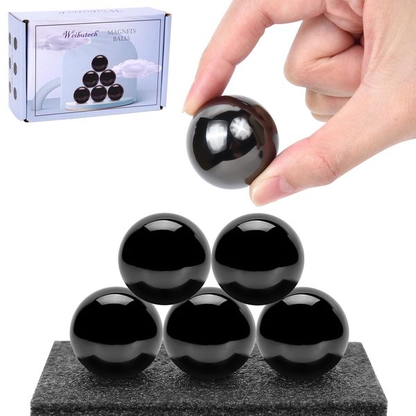 Magnetic Balls, 33mm Magnetic Fidget Balls, Magnets Balls Fidget Toys for Adults, Executive Desk Toys Gift for Stress Relief and Desk Decorations for Men, Women, Teens, Office Workers (Black, 6 Pack)…