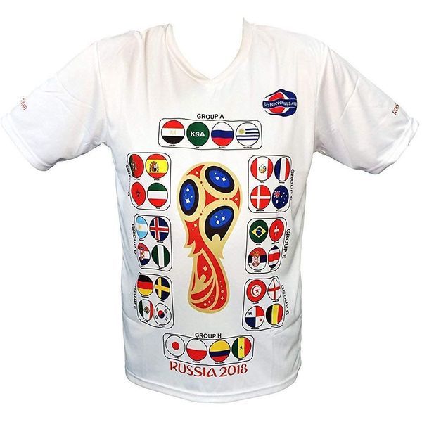 Soccer World Cup 2018 Russia Qualifiers Country Flags Soccer Jersey (Medium)