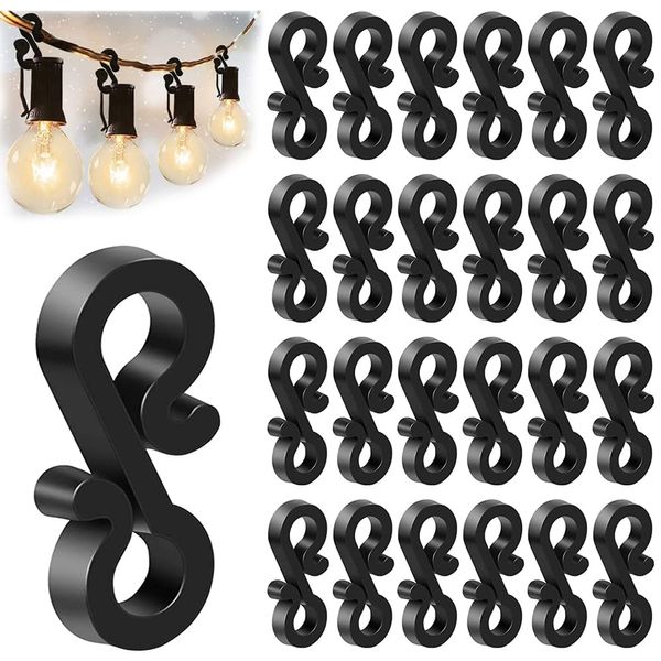 120Pcs Outdoor Light Clips, Light Clips Gutter, Hooks Outdoor Light, Hooks S Clips Hooks for Outdoor Lights Gutter Clips, Light Hooks for Outside String Lights