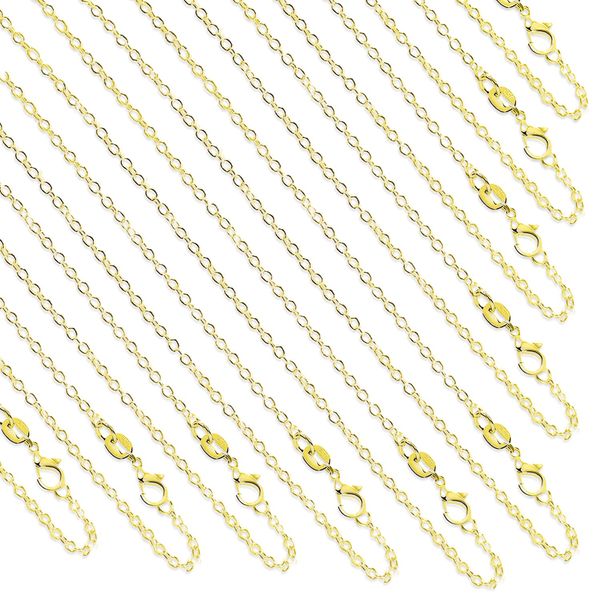 26 Pack Necklace Chains, 18Inches 1.5mm Gold Plated DIY Chains Bulk Link Necklace, Cable Chain Charms for Jewelry Making, Women DIY Jewelry Making Supplies