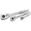 3-Piece Quick-Release Ratchet Set with Teardrop Head, Full-Polished Chrome So...