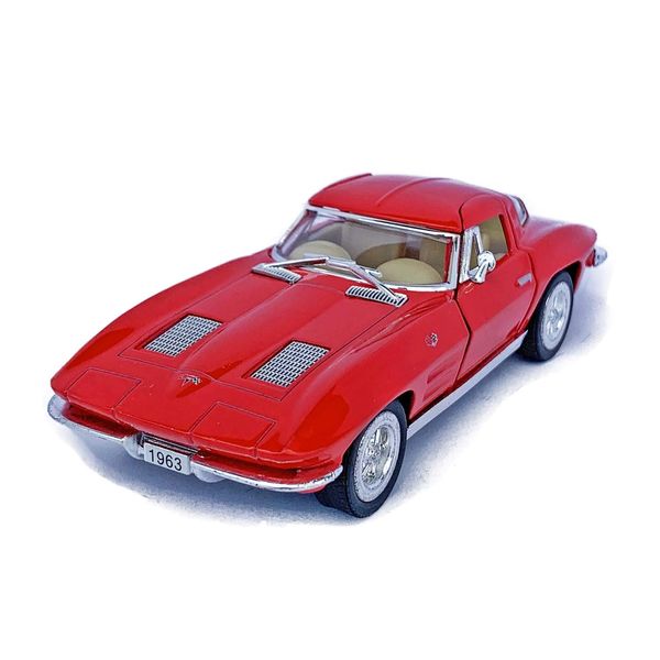 KiNSMART 1/36 1963 Corvette Stingray Pull Back Mini Car (Red)