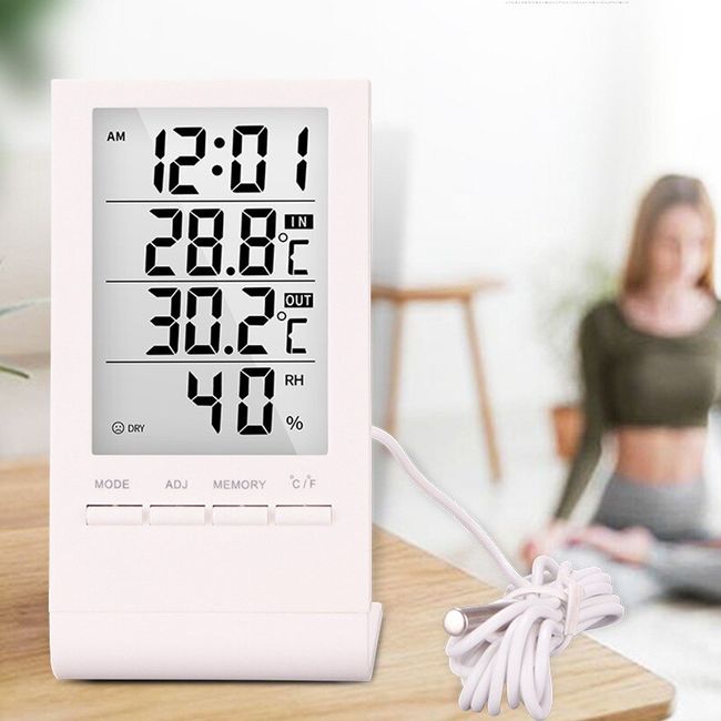 Digital hygrometer lcd electronic digital temperature humidity meter  thermometer hygrometer indoor outdoor weather station clock