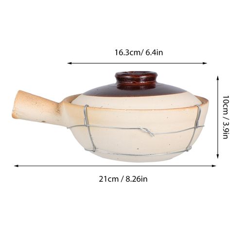 Clay Cooking Pot,Chinese Casserole Pot Korean Cooking Stone Pot for Cooking Bibimbap Soup Stew Rice Noodle Porridge (0.5L)