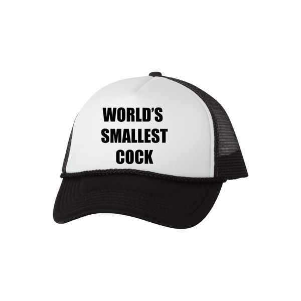 Funny Trucker Hat World's Smallest Cock Baseball Cap Retro Vintage Joke (Black)