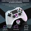 RALAN Wireless Controller with 8 Color Adjustable LED Lighting Compatible with PS4 Pro/Slim/for PS4 Controller Dualshock 4, with Headphone Jack for FPS Game （White）