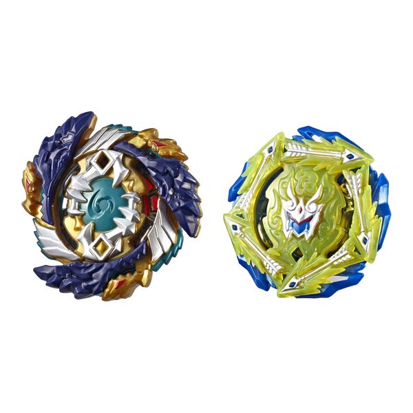 Beyblade Burst Turbo Slingshock Dual Pack Fafnir F4 and Rudr R4-1 Left-Spin, 1 Right-Spin Battling Tops, Age 8+