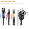 4Pcs 105°Right Angle Drill Attachment Impact Grade Socket Adapter 1/4" 3/8" 1/2"