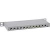 InLine® 10 Inch Patch Panel Cat.6A 0.5U 12-Way Light Grey RAL7035 with Dust Cover