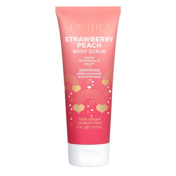PACIFICA Stawberry Peach Body Scrub, Pink, 6 Fl Oz