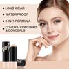 Apooliy Matte Foundation Stick, Lightweight, Buildable, Full Coverage, Durable Face Foundation, Concealer Stick, Waterproof