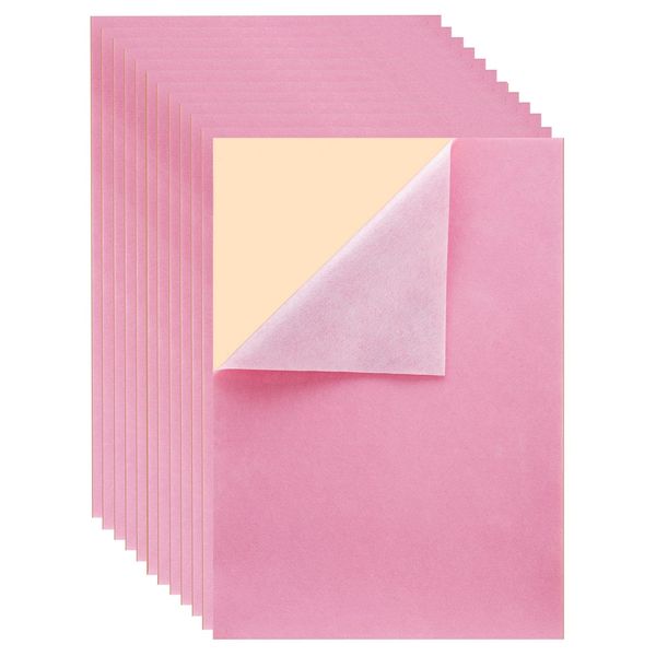 Mesheshe Selbstklebende Filz, selbsthaftender Stoff für Kunst und Handwerk, zum Abziehen und Aufkleben, Filz für Schublade/Schmuckkästchen, A4-Größe (21,1 x 30 cm, Rosa), 10 Stück