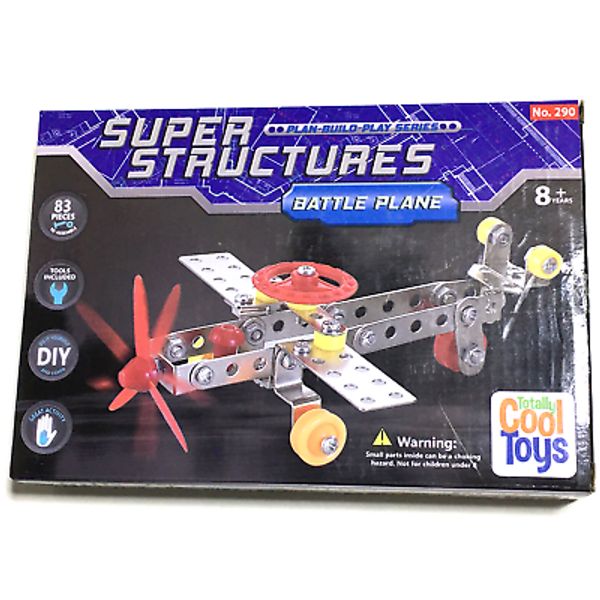 Super Structures Battle Plane Model Kit #290 New Sealed Box Totally Cool Toys