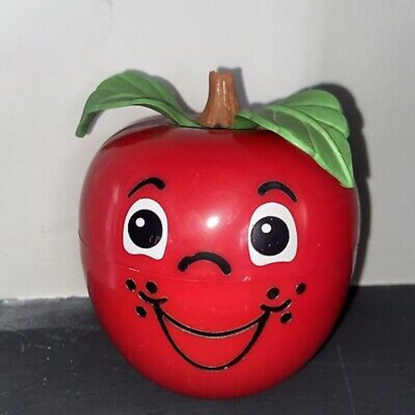 Fisher Price HAPPY APPLE Roly Poly Musical Chime Toy VINTAGE 1972 Sounds Great!