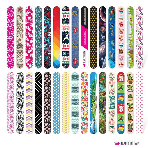 120 x Nail Files 60 Colours Double Sided Wholesale UK
