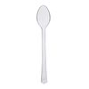 Party Essentials Plastic Mini Cutlery for Appetizer Parfait Dessert Sample Tasting, 30 Counts, 4" Spoons, Clear