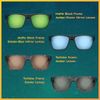Flying Fisherman Waypoint Polarized Rectangular Sunglasses, Matte Black Frame/Blue Mirror Lens, Medium