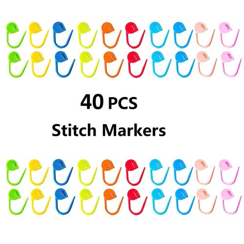 Zuoyou 6 Sets Mini Crochet Hook Keychain with 40pcs Plastic Colored Stitch Markers, Aluminum Crochet Knitting Needles 3 Sizes/Set (3mm/4mm/5mm)