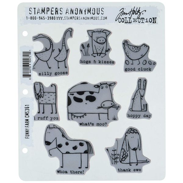 Stampers Anonymous Funny Farm, Grey, Red, Large