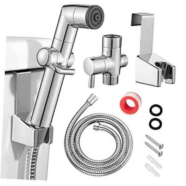 Muslim Shower, Water Pressure Control Toilet Bidet Sprayer, Multi Chrome