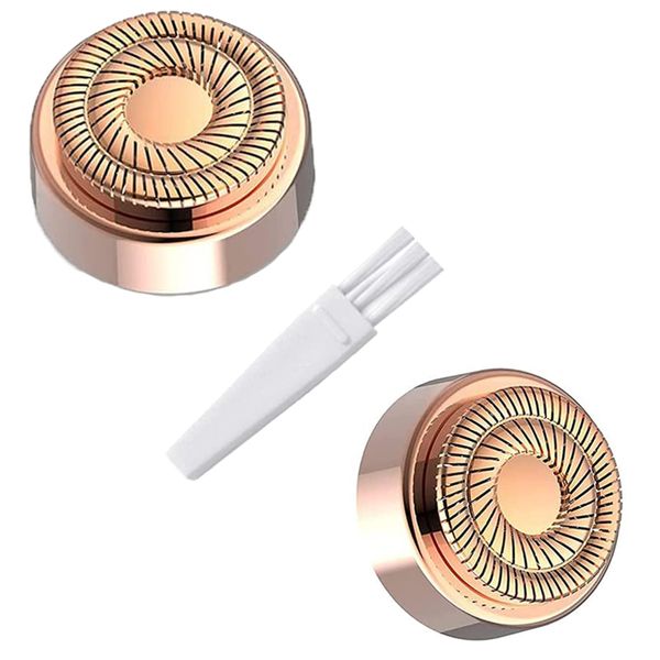 Upgrade Generation 2 Facial Hair Remover Replacement Heads, Perfect for Finishing Touch Flawless Gen 2 Hair Remover As Seen On TV, 18K Gold-Plated Rose Gold, 2 Count