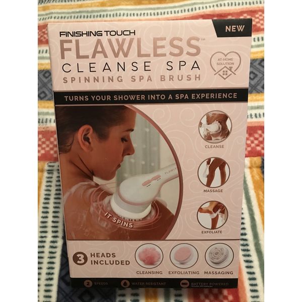 Flawless Cleanse Spa Cordless Spinning Bath Brush + 3 Attachments