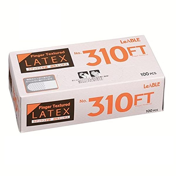 LeABLE No.310FT Latex Gloves with Light Powder, Small, 1 Pack (100 Count)