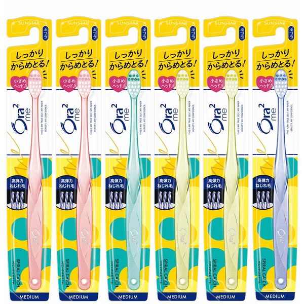 Ora2 Me Toothbrush Spiral Catch, Compact Head, Normal, Pack of 6