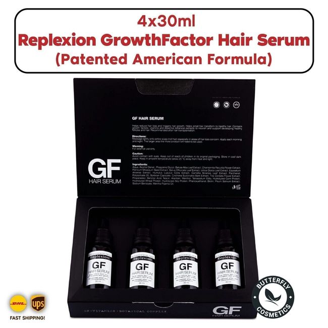 Replexion GrowthFactor Hair Serum 4x30ml (Patented American Formula)