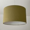 Olive Green Textured 100% Linen Drum Lampshade