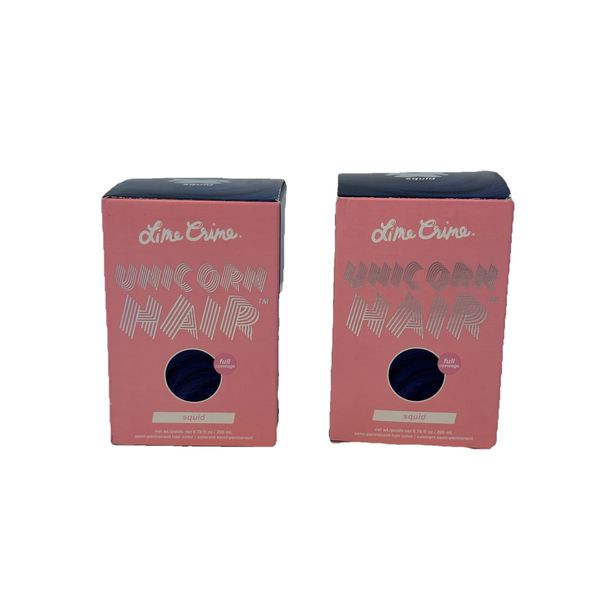 Lime Crime Unicorn Hair SQUID INK Full Coverage Dye Semi Permanent 6.76 oz x 2
