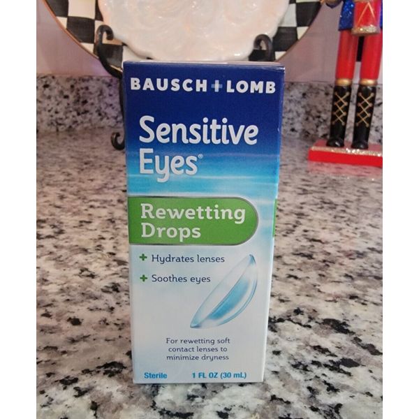 Bausch + Lomb Sensitive Eyes Rewetting Drops 1oz Contact Lenses Exp 11/25