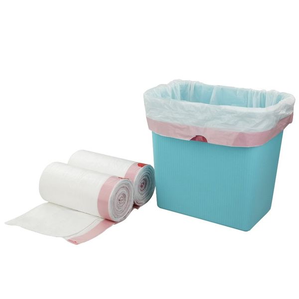 Doryh 2.5 Gallon White Drawstring Trash Bags, 2 Rolls/120 Counts