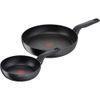 Tefal Hard Titanium Pro Frying Pans Diameter 24/28 cm Extra Deep Induction Aluminium Black
