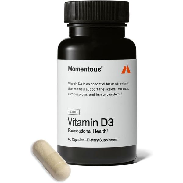 Momentous Vitamin D3 5000 IU - Foundational Health Support, 60 Servings
