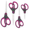Rapesco 1575 Soft Grip Grip Scissors - Black/Pink (Pack of 4)