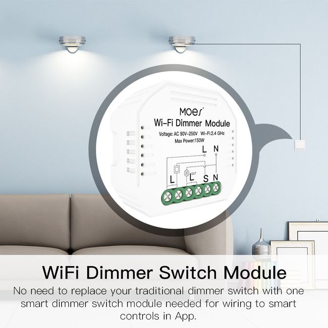 MOES WiFi Ceiling Fan Light Switch Module