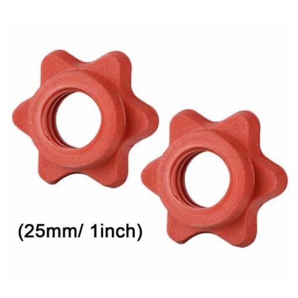 Adjustable Dumbbell Dumbbell Dumbbell 2pc Weight Check Dumbbell Nut 25mm Barbell Bar Clip Spin Lock Screw Plastic Dumbbell Nut Single Action Cam Lock, Red