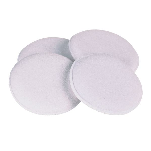 Carrand 40119 Terry Cloth 5" Round Applicator Pad, 4 Pack,White