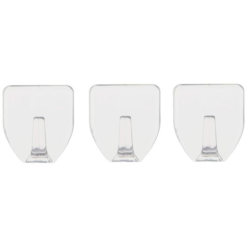 Kokubo KM-075 Kokubo Hook, Inconspicuous Clear Type, Transparent Adhesive Hooks, Small, 3 Pieces, Clear