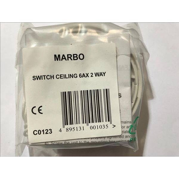 Replacement for Marbo White Switch Ceiling 6AX 2 Way C0123