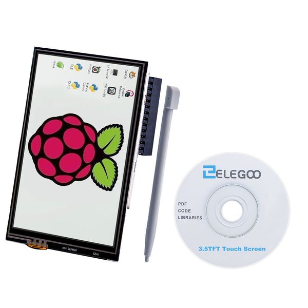 ELEGOO Display 3.5" Zoll TFT LCD Touch Screen Monitor 480x320 für Raspberry Pi mit Allen Daten und Touch Pen (SPI Schnittstelle)