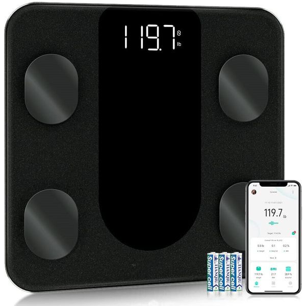 Scale for Body Weight, Digital Bathroom Smart Scale LED Display,400lbs - Black