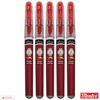 Montex 5 x 0.7mm Tip Winner RED Quick Drying Gel Pens Angle Comfort Soft Grip