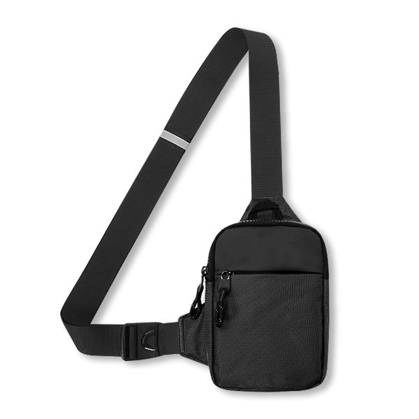 WisePoint kleine Sling Tasche, Nylon Telefon Crossbody Tasche Schultertasche für Männer, Kleine Cross Body Fanny Pack Brusttasche für Männer zum Gehen, Arbeit (schwarz)